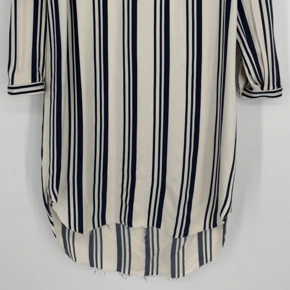 Ulla Johnson Striped Silk Blend Tunic Dress Size 2 Ivory Navy Boho Minimalist - Picture 5 of 12